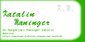 katalin maninger business card